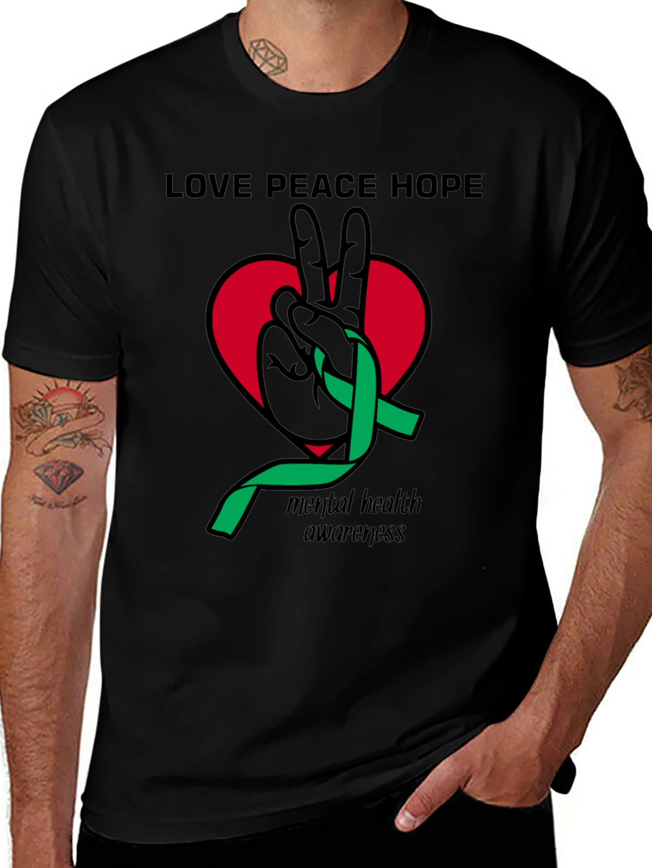 Love Peace Hope Mental Health Awareness T-Shirt