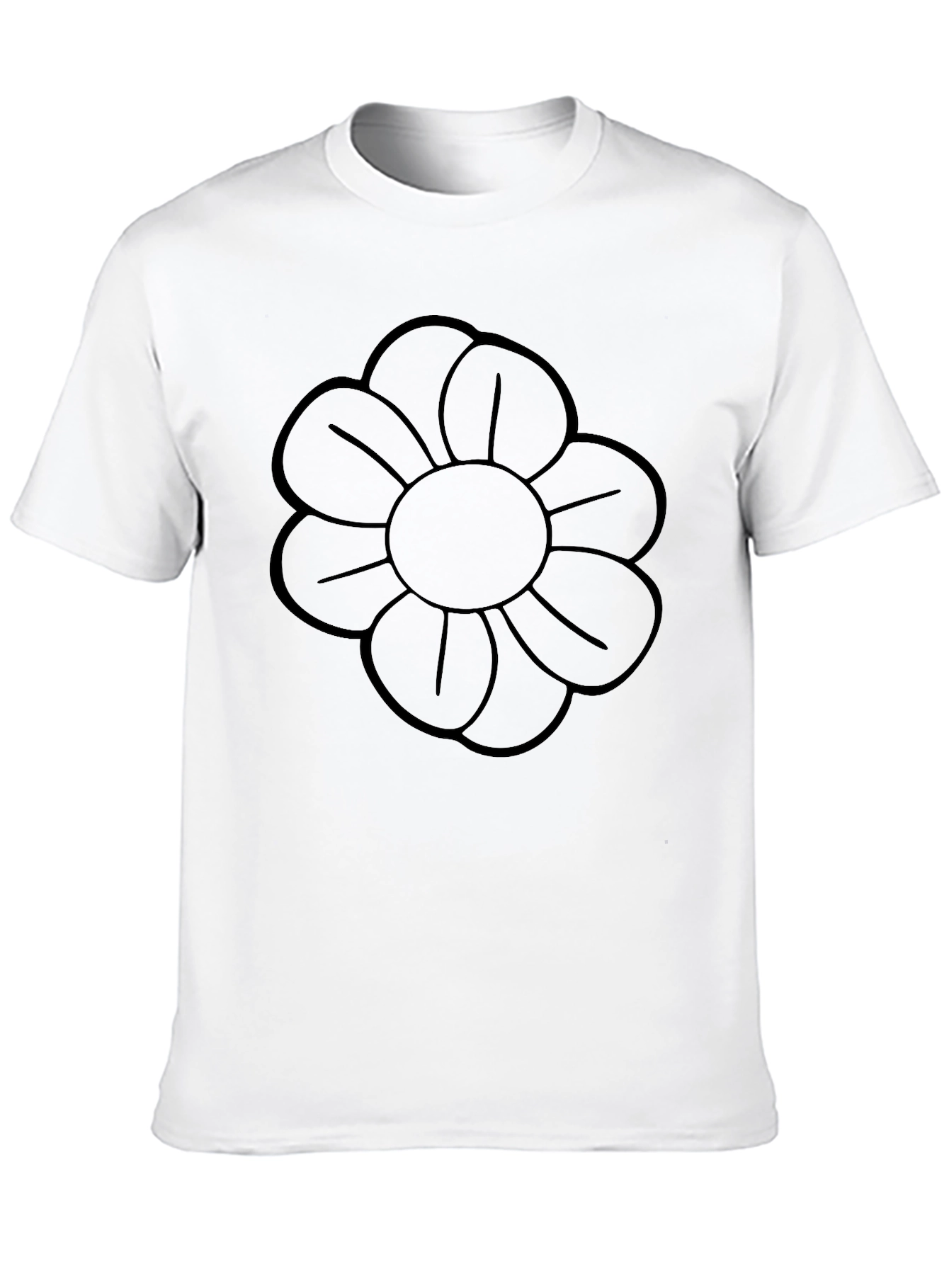 Black Flower Graphic Crew Neck T-Shirt