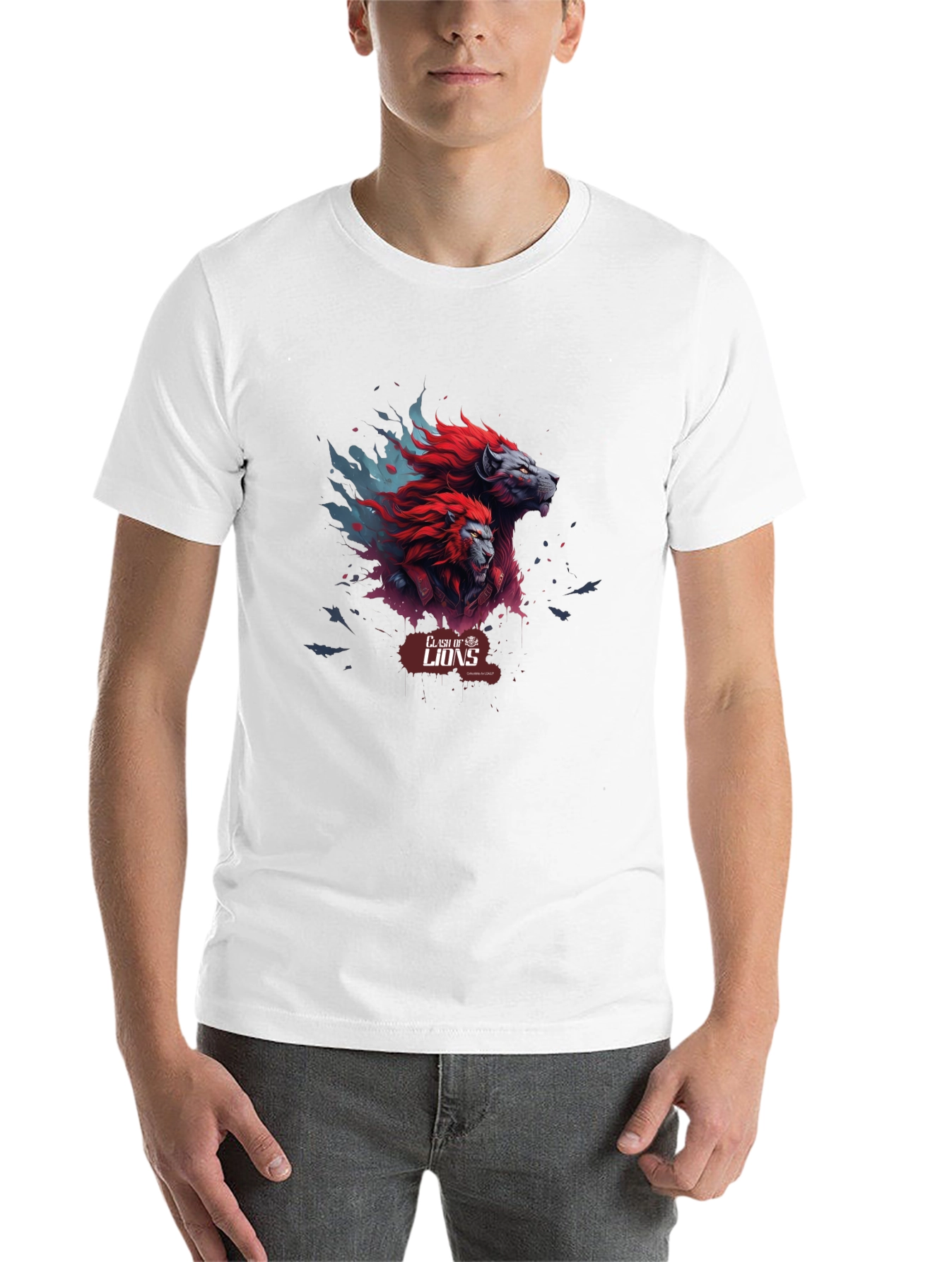 Clash of Lions Graphic Tee - Black