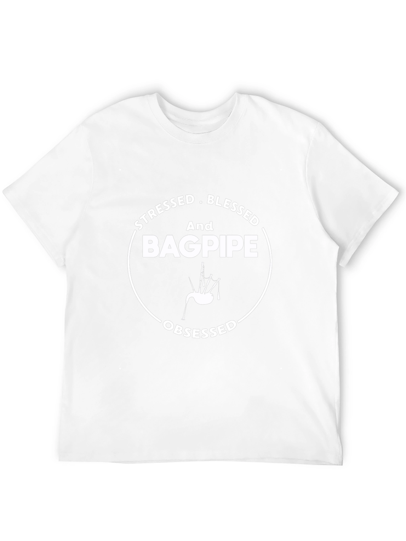 Stressed Blessed Bagpipe Obsessed Graphic Tee