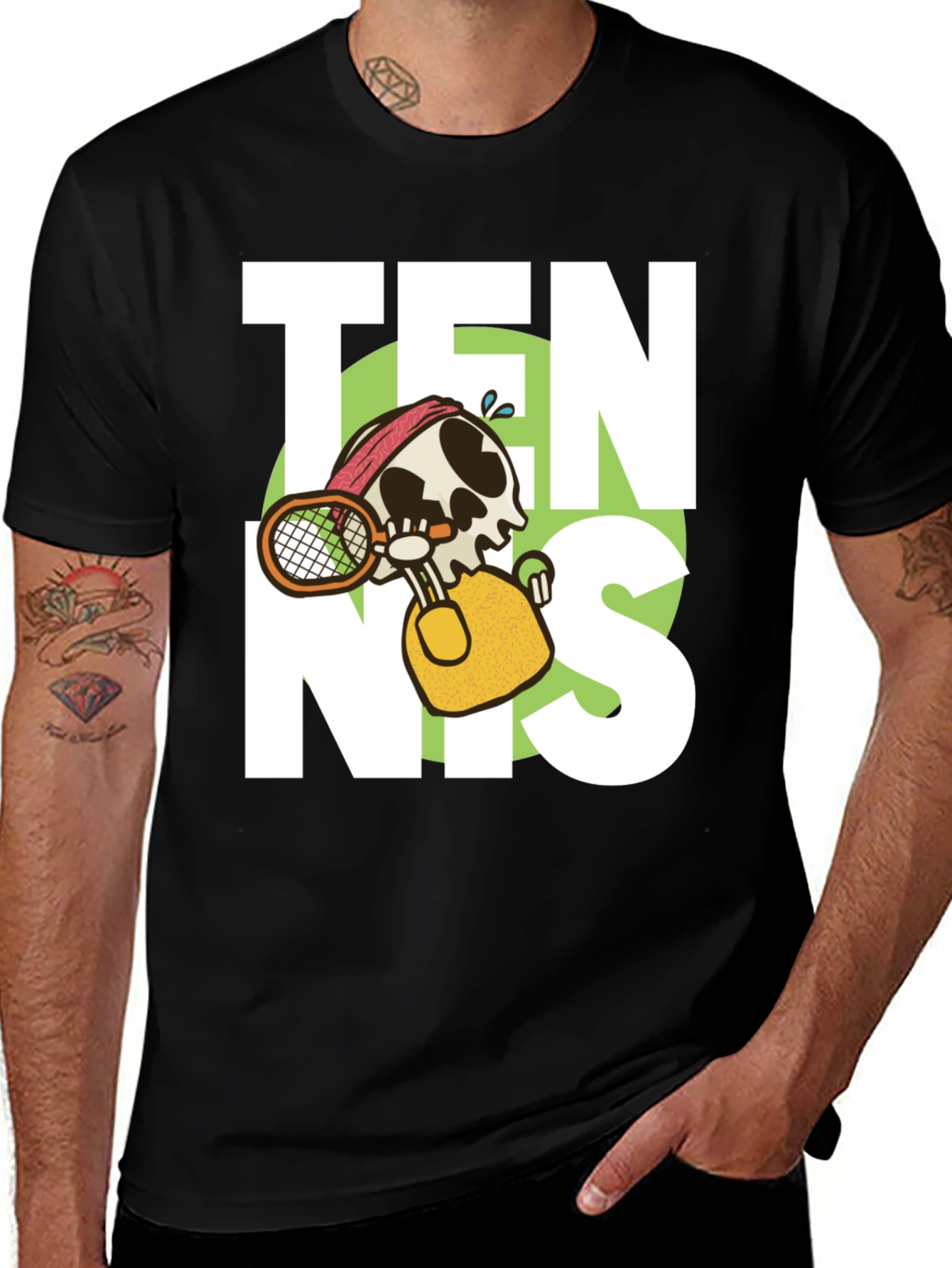 Tennis Skeleton Graphic T-Shirt