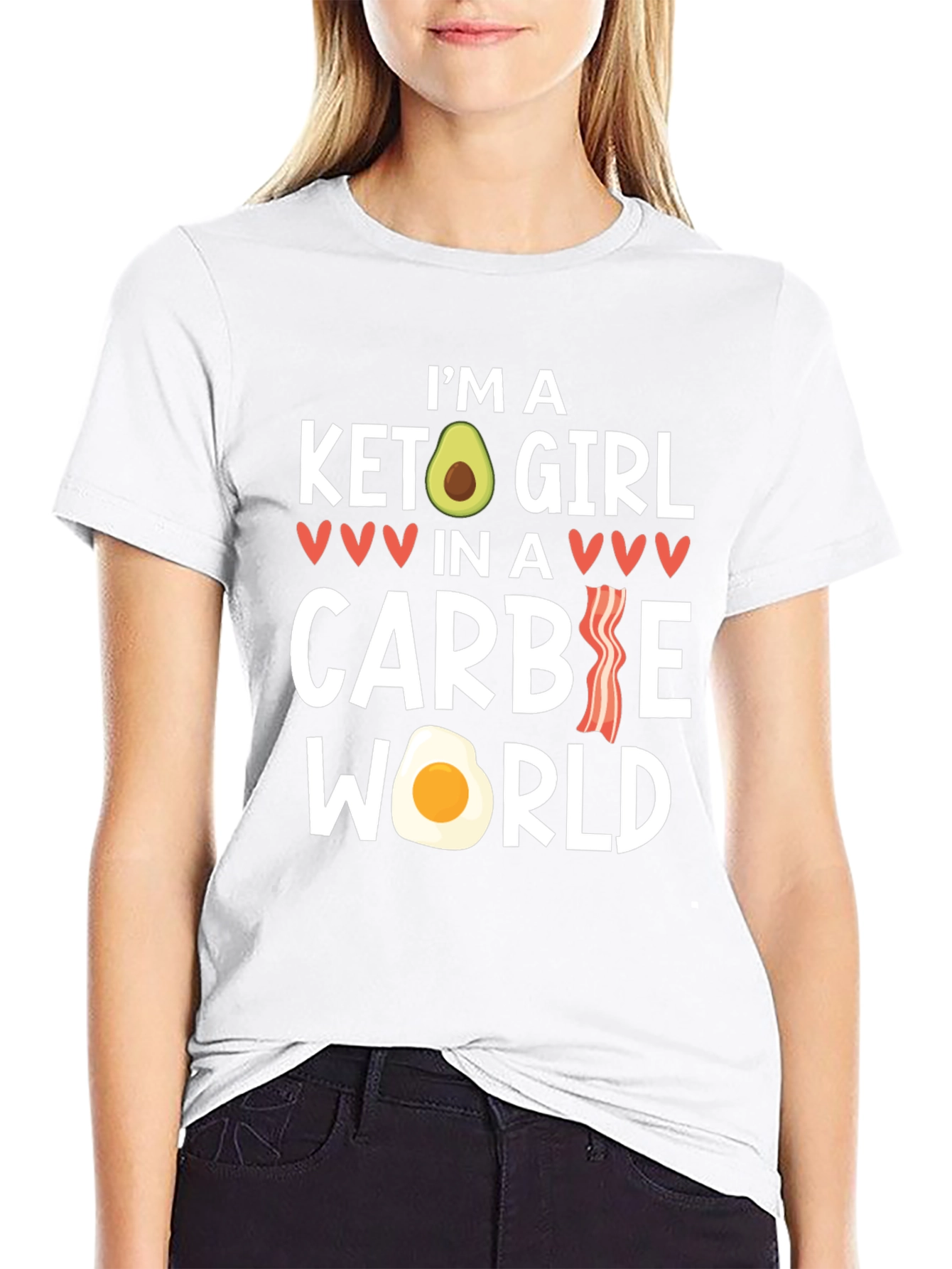 Keto Girl in a Carbie World Graphic T-Shirt