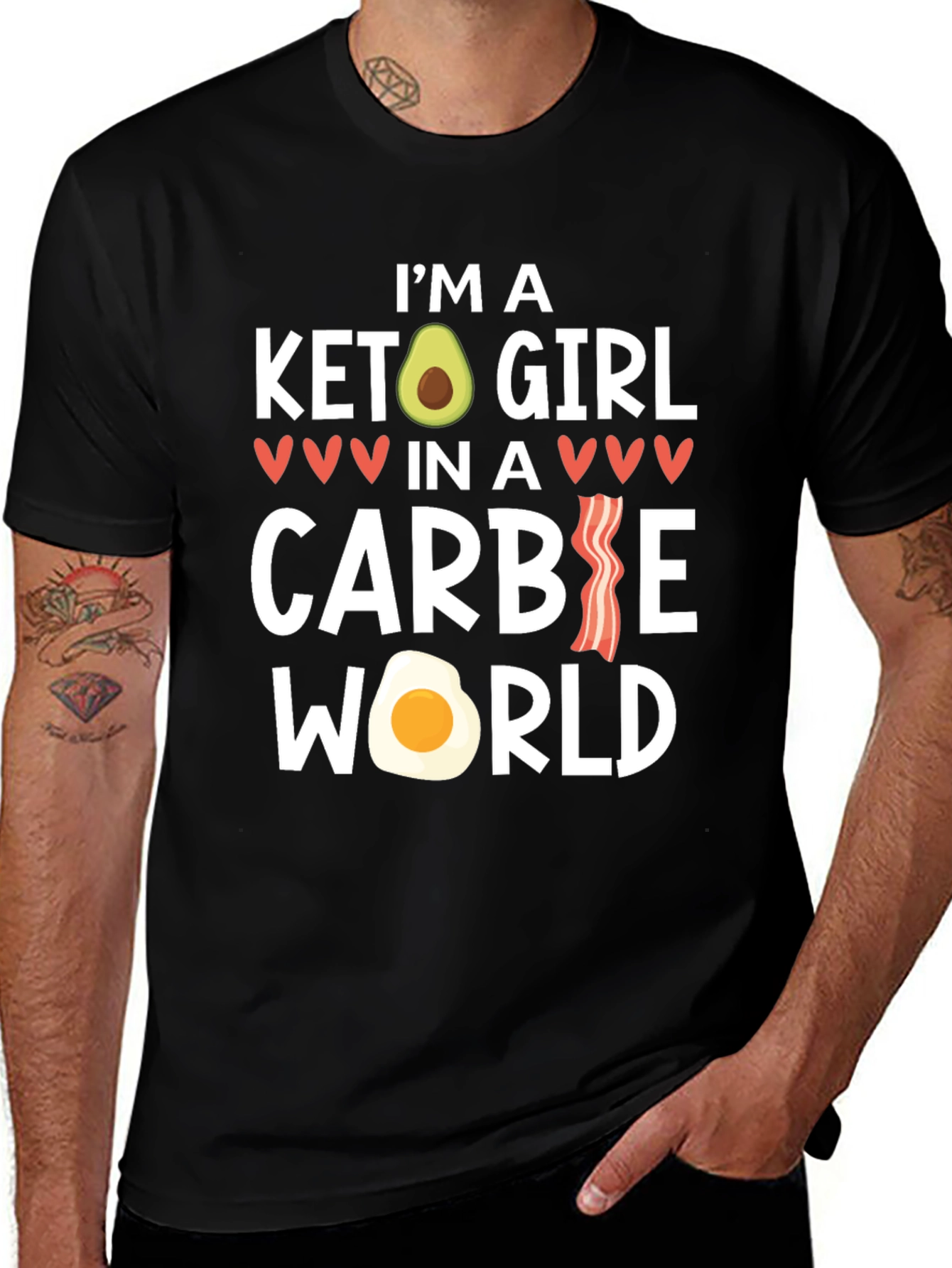 Keto Girl in a Carbie World Graphic T-Shirt