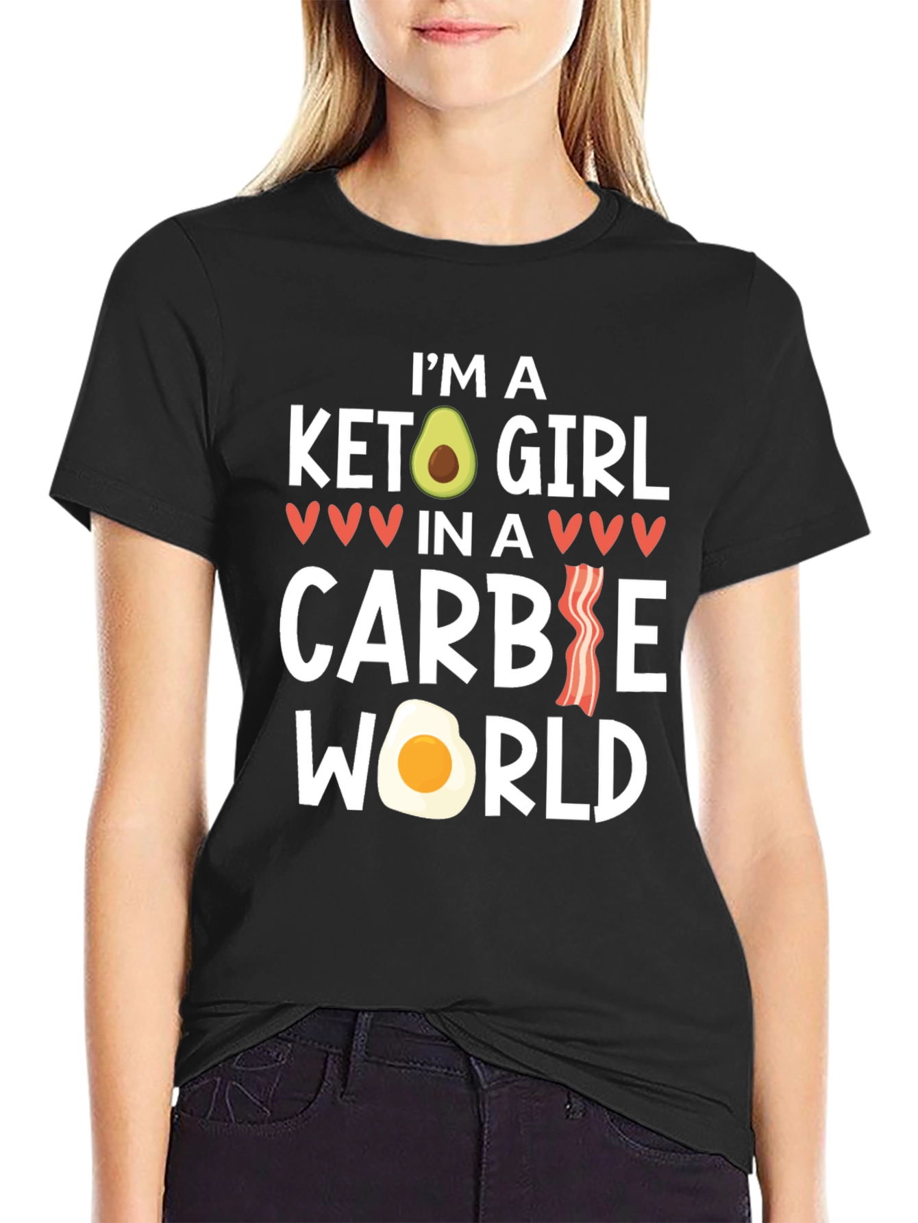 Keto Girl in a Carbie World Graphic T-Shirt