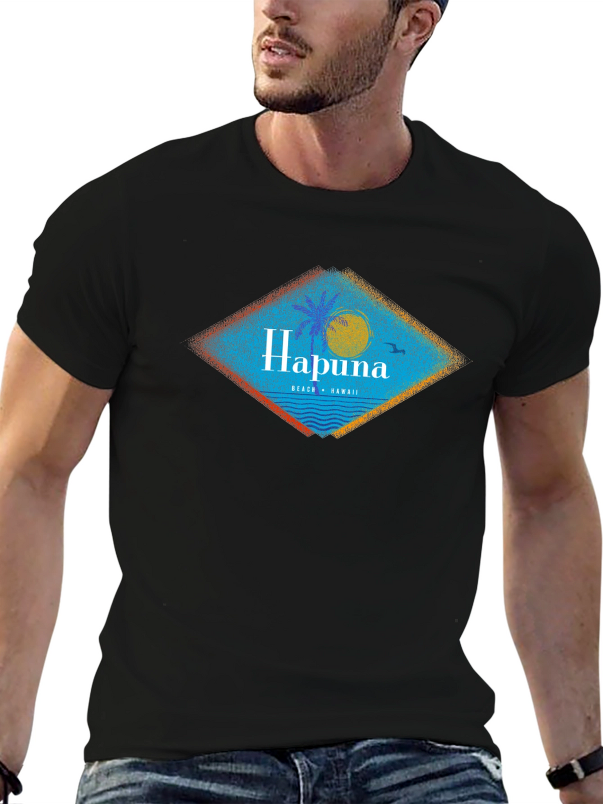 Hapuna Beach Hawaii Black T-Shirt