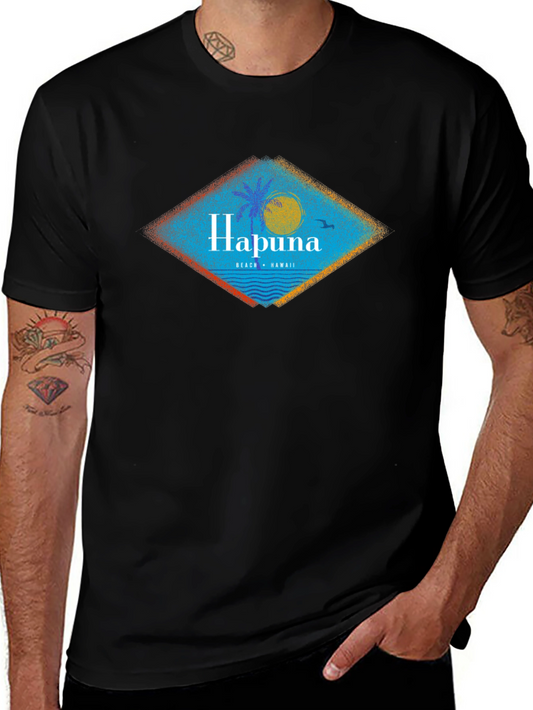 Hapuna Beach Hawaii Black T-Shirt