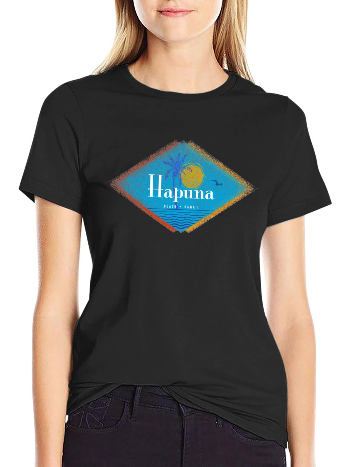 Hapuna Beach Hawaii Black T-Shirt