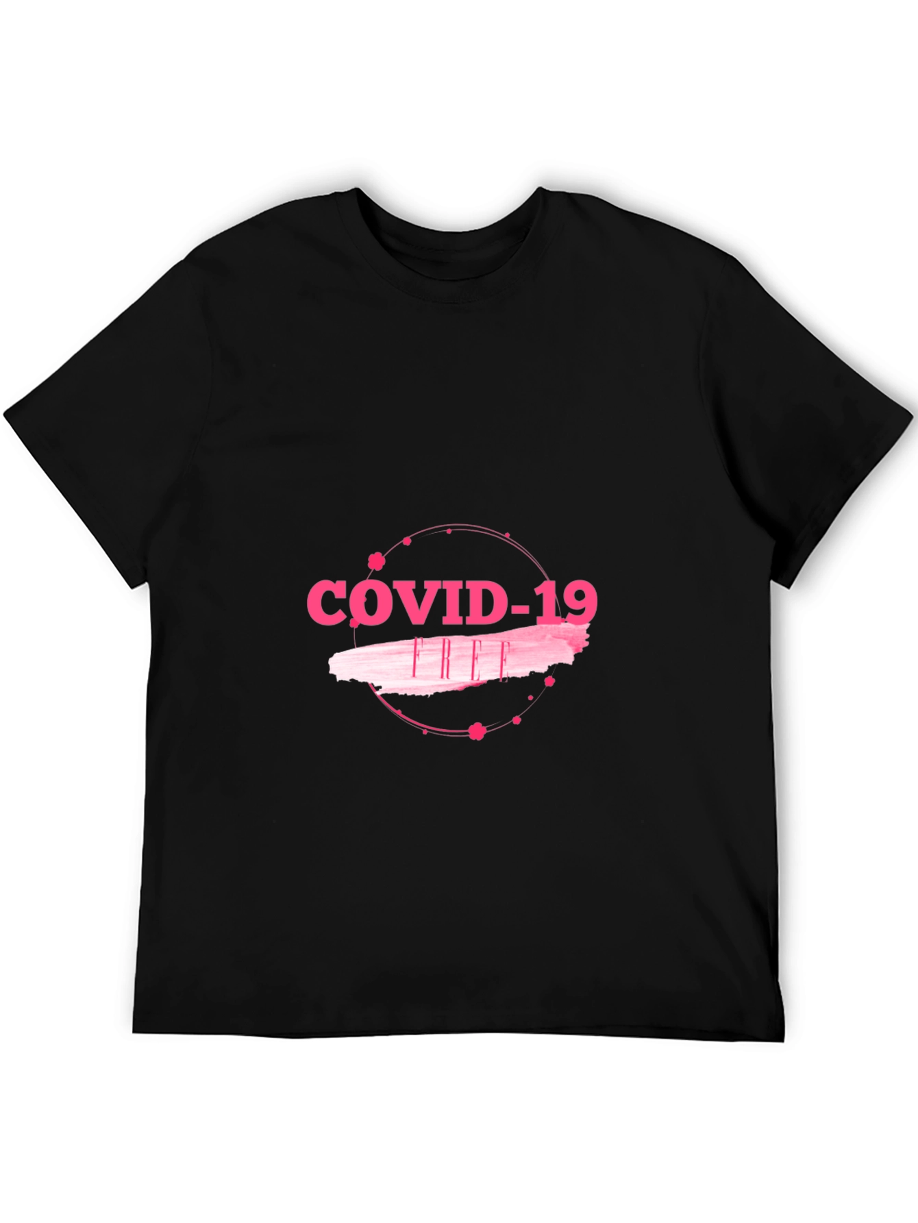 COVID-19 Pink Graphic Black T-Shirt